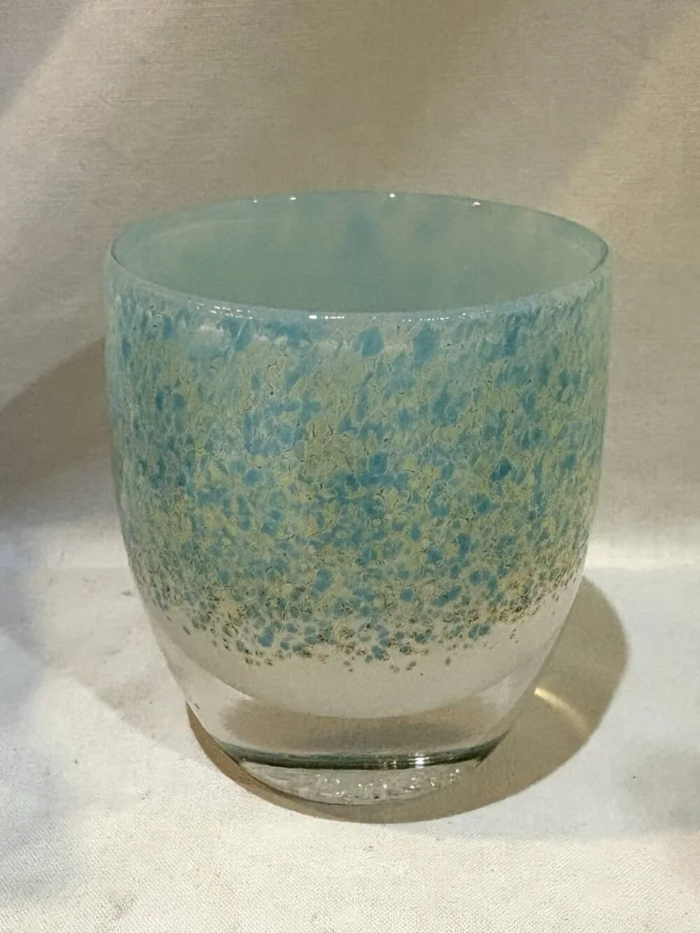Glassybaby Candle Votive Tealight Holder Above the Clouds #2230 New with Sticker